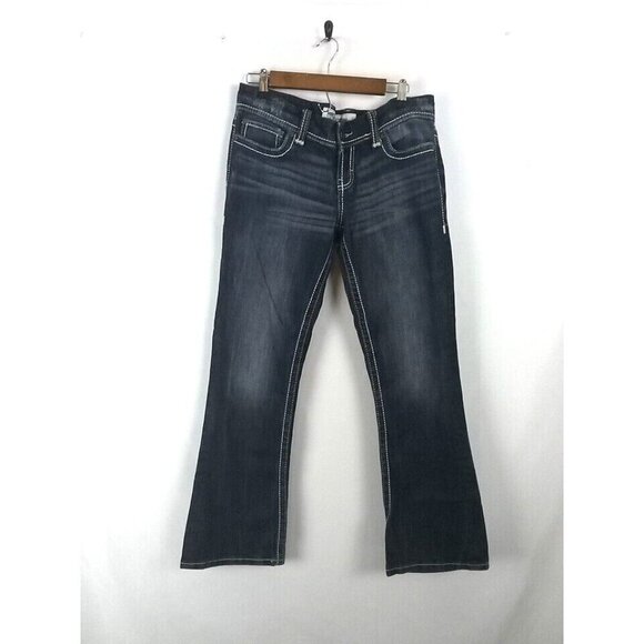BKE Jeans Women's Size 30 Blue Stella Bootcut Thick Stitch Low Rise Embroidered - Picture 1 of 14